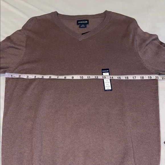 Haggar Cashmere Sweater Cotton Brown V-Neck Men's Size M - Picture 4 of 9